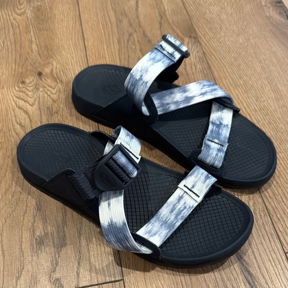 Chaco Women’s Lowdown Slidesandal Faded Blue Fog Tie-Dye Straps Size 7 - Picture 1 of 8